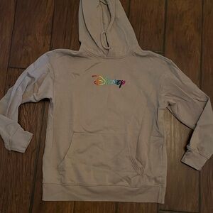 Tan Rainbow Logo Disney Hoodie Size Small